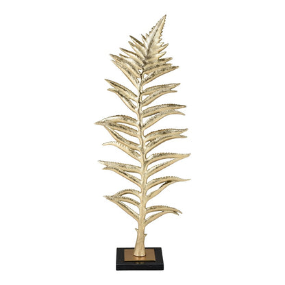 Atlas Lighting Fern Sculpture Set of 2 | Gold Resin with Marble Base | Living Room & Office Decor | 10 x 6 x 25 in | Model AC11310-01S