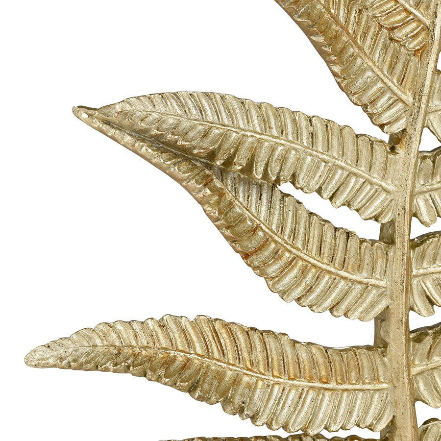 Atlas Lighting Fern Sculpture Set of 2 | Gold Resin with Marble Base | Living Room & Office Decor | 10 x 6 x 25 in | Model AC11310-01S