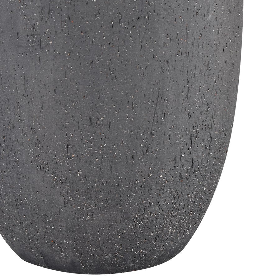 Atlas Lighting Ferraro 15in Tall Folded Vase | Black Earthenware | Living Room & Entryway Decor | 6 x 6 x 15 in | Model AC11311-01