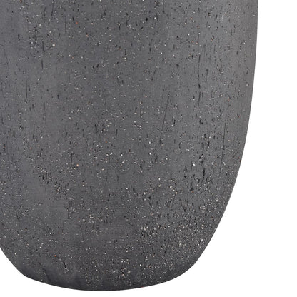 Atlas Lighting Ferraro 15in Tall Folded Vase | Black Earthenware | Living Room & Entryway Decor | 6 x 6 x 15 in | Model AC11311-01