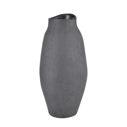 Atlas Lighting Ferraro Tall Vase | Modern Matte Black Earthenware | Living Room & Entryway Decor | 6 x 6 x 12.5 in | Model AC11312-01