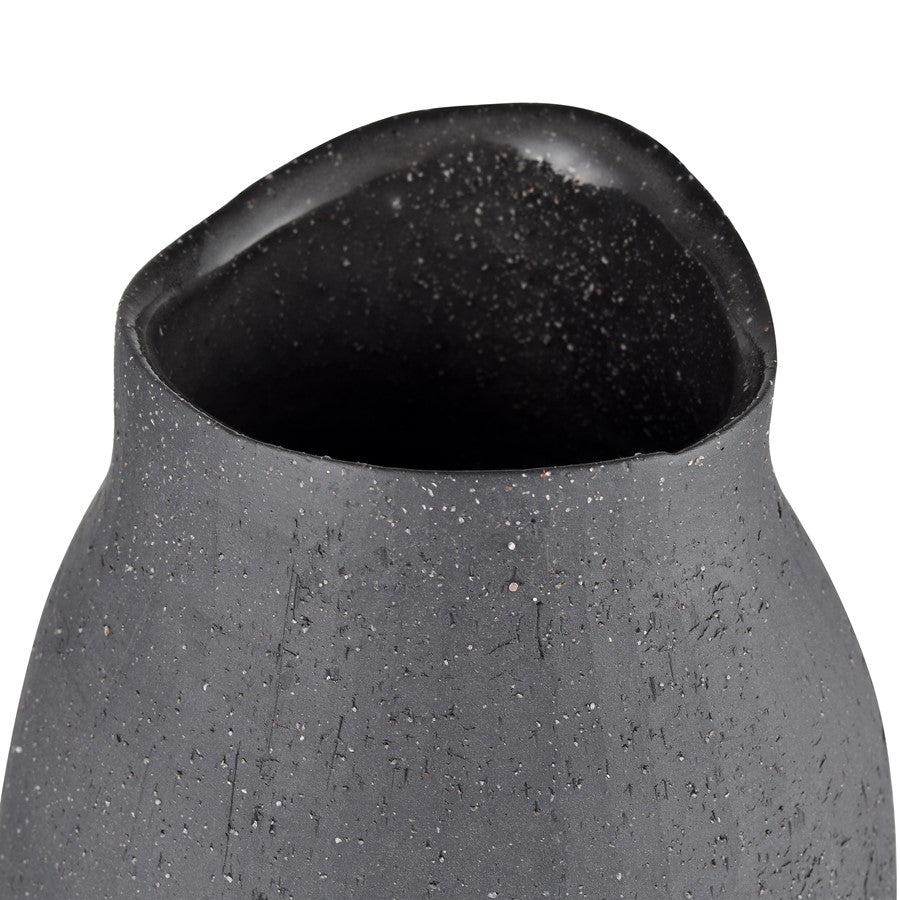 Atlas Lighting Ferraro Tall Vase | Modern Matte Black Earthenware | Living Room & Entryway Decor | 6 x 6 x 12.5 in | Model AC11312-01