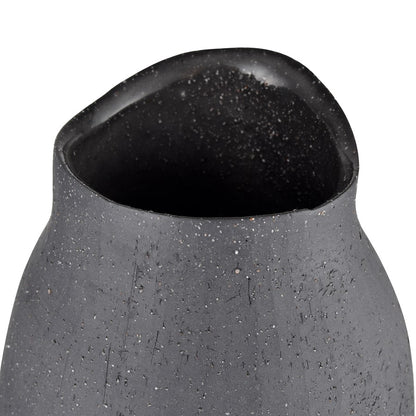 Atlas Lighting Ferraro Tall Vase | Modern Matte Black Earthenware | Living Room & Entryway Decor | 6 x 6 x 12.5 in | Model AC11312-01