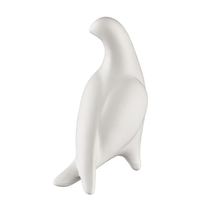 Atlas Lighting Fino Large Sculpture | Transitional White Earthenware Bird | Shelf & Tabletop Decor | 3.25 x 6 x 7.75 in | Model AC11314-01