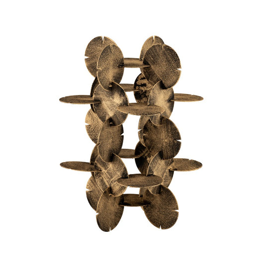 Atlas Lighting Flint Sculpture | Transitional Antique Brass Metal Discs | Desk & Shelf Decor | 8 x 8 x 17.5 in | Model AC11317-01