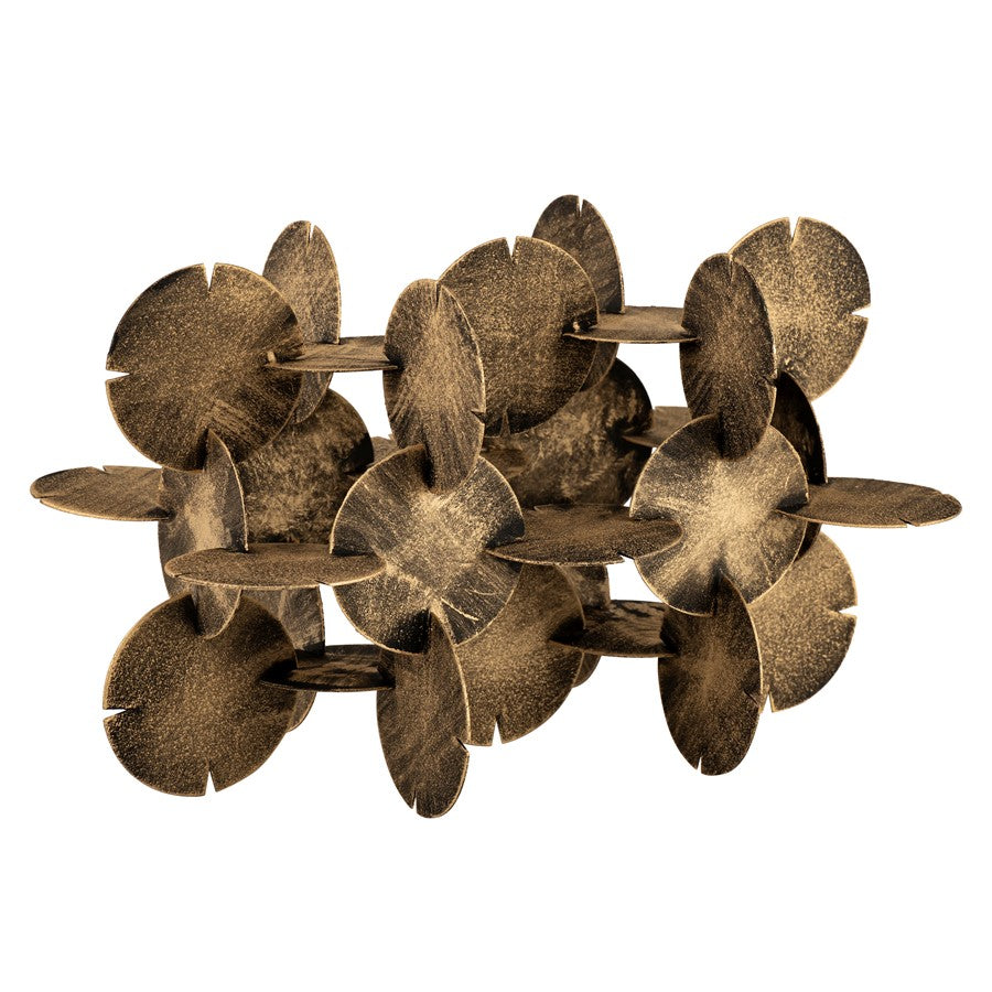 Atlas Lighting Flint Sculpture | Transitional Antique Brass Metal Discs | Desk & Shelf Decor | 8 x 8 x 17.5 in | Model AC11317-01