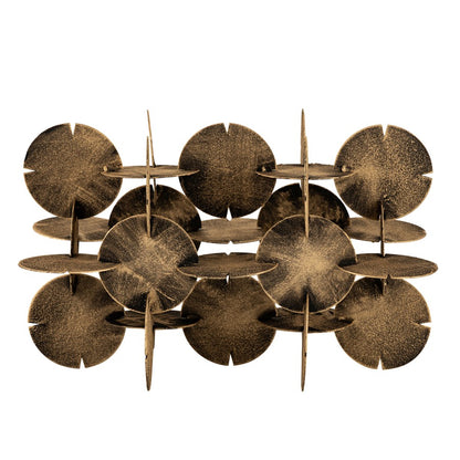 Atlas Lighting Flint Sculpture | Transitional Antique Brass Metal Discs | Desk & Shelf Decor | 8 x 8 x 17.5 in | Model AC11317-01