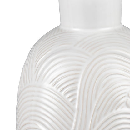 Atlas Lighting Flynn Small Vase | Gloss White Earthenware | Living Room & Entryway Decor | 6.75 x 6.75 x 11.75 in | Model AC11318-01