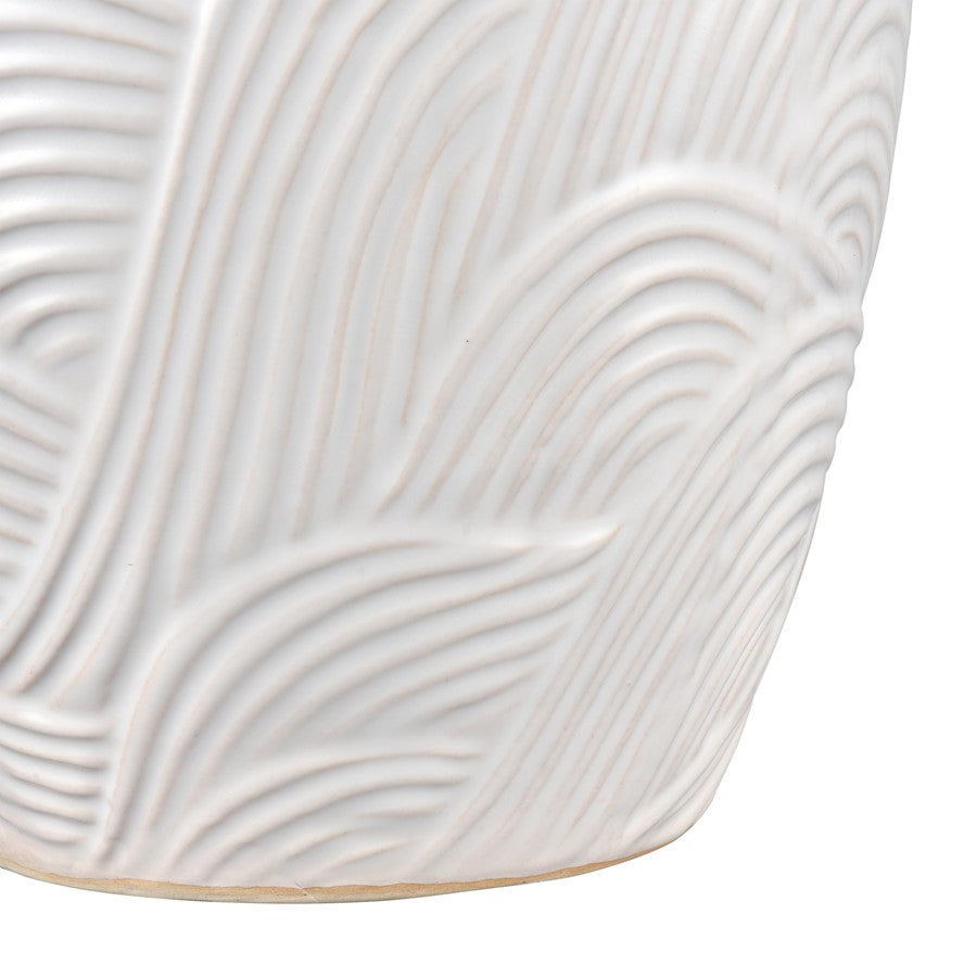 Atlas Lighting Flynn Small Vase | Gloss White Earthenware | Living Room & Entryway Decor | 6.75 x 6.75 x 11.75 in | Model AC11318-01