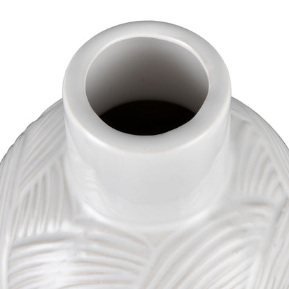 Atlas Lighting Flynn Large Vase | Gloss White Earthenware | Living Room & Entryway Decor | 7 x 7 x 15.75 in | Model AC11318-02