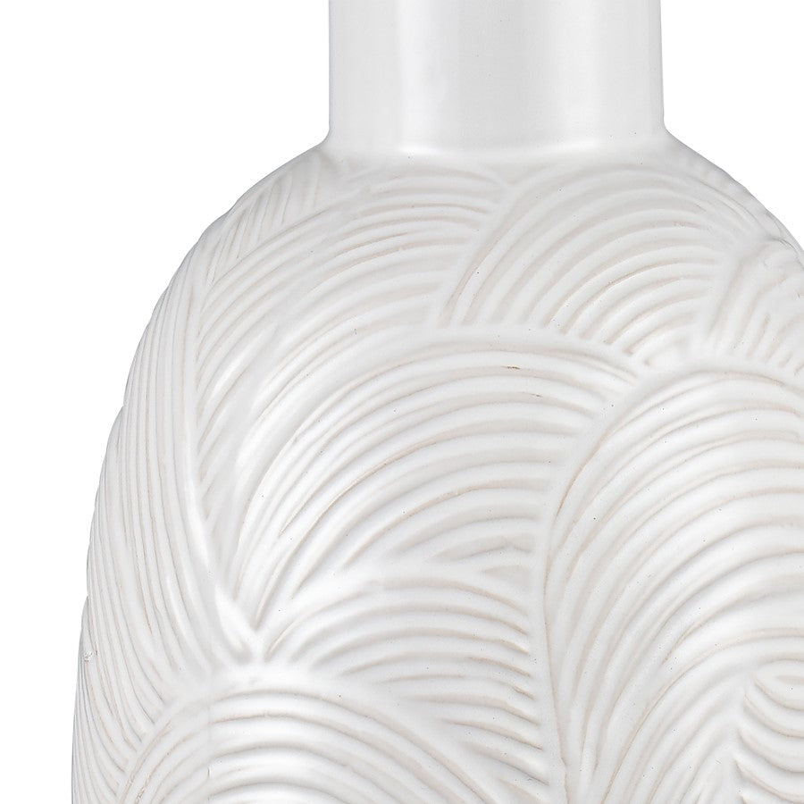 Atlas Lighting Flynn Large Vase | Gloss White Earthenware | Living Room & Entryway Decor | 7 x 7 x 15.75 in | Model AC11318-02