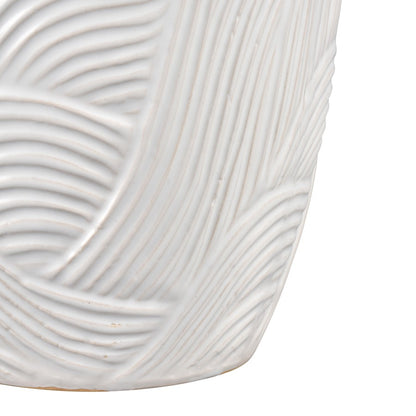 Atlas Lighting Flynn Large Vase | Gloss White Earthenware | Living Room & Entryway Decor | 7 x 7 x 15.75 in | Model AC11318-02