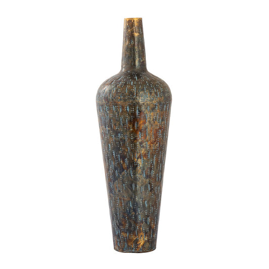 Atlas Lighting Fowler Large Vase | Patinated Brass Metal | Living Room & Entryway Decor | 6 x 6 x 18.5 in | Model AC11320-01