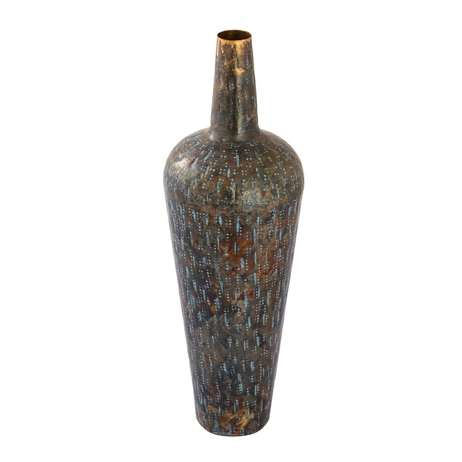 Atlas Lighting Fowler Large Vase | Patinated Brass Metal | Living Room & Entryway Decor | 6 x 6 x 18.5 in | Model AC11320-01
