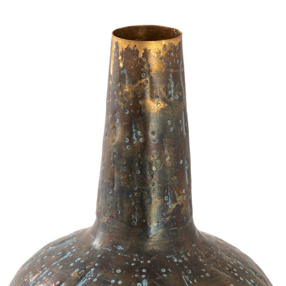 Atlas Lighting Fowler Large Vase | Patinated Brass Metal | Living Room & Entryway Decor | 6 x 6 x 18.5 in | Model AC11320-01