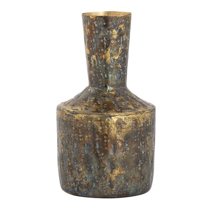 Atlas Lighting Fowler Vase Set of 3 | Patinated Brass and Light Blue Metal | Living Room & Entryway Decor | 6.25in H | Model AC11322-01S