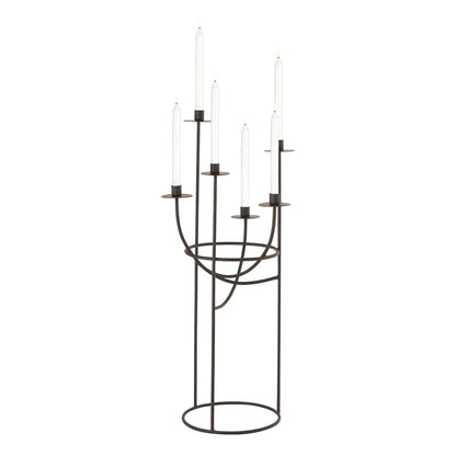 Atlas Lighting Friends Small Candleholder | Modern Matte Black Metal | Dining Room & Mantel Decor | 30.5in H | Model AC11324-01