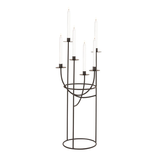 Atlas Lighting Friends Small Candleholder | Modern Matte Black Metal | Dining Room & Mantel Decor | 30.5in H | Model AC11324-01