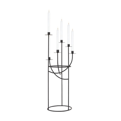 Atlas Lighting Friends Small Candleholder | Modern Matte Black Metal | Dining Room & Mantel Decor | 30.5in H | Model AC11324-01
