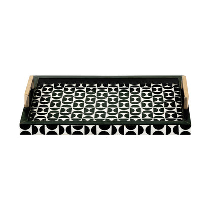 Atlas Lighting Futrelle Tray Set of 2 | Dark Green and White Composite | Coffee Table & Kitchen Organizer | 2.5in H | Model AC11325-01S