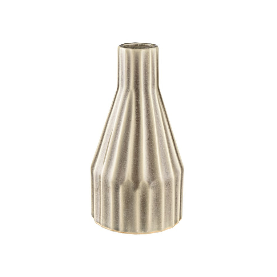 Atlas Lighting Galen Vase Short | Cream and Light Gray Earthenware | Living Room & Shelf Decor | 10.25in H | Model AC11327-01