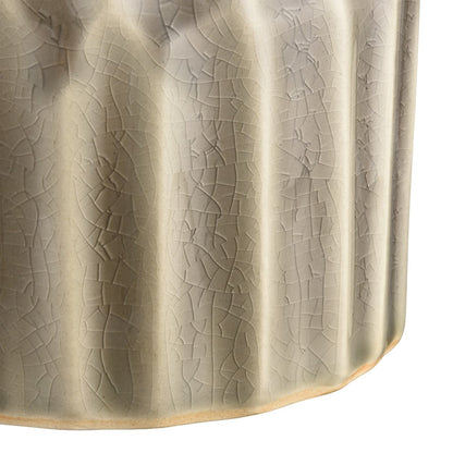 Atlas Lighting Galen Vase Short | Cream and Light Gray Earthenware | Living Room & Shelf Decor | 10.25in H | Model AC11327-01