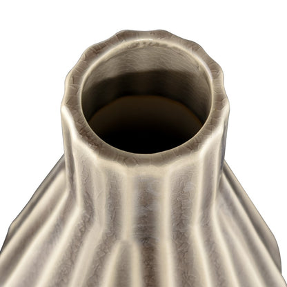 Atlas Lighting Galen Vase Short | Cream and Light Gray Earthenware | Living Room & Shelf Decor | 10.25in H | Model AC11327-01