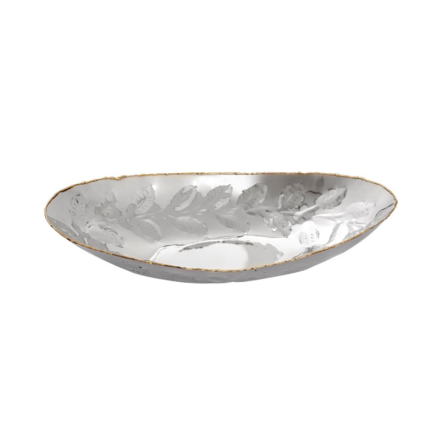 Atlas Lighting Garza Trays, Set of 2 | Silver & Gold Metal | Decorative Serving Trays for Coffee Table & Vanity | 18.5in W | Model AC11330-01S