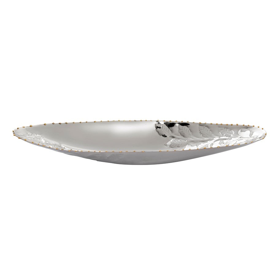 Atlas Lighting Garza Trays, Set of 2 | Silver & Gold Metal | Decorative Serving Trays for Coffee Table & Vanity | 18.5in W | Model AC11330-01S
