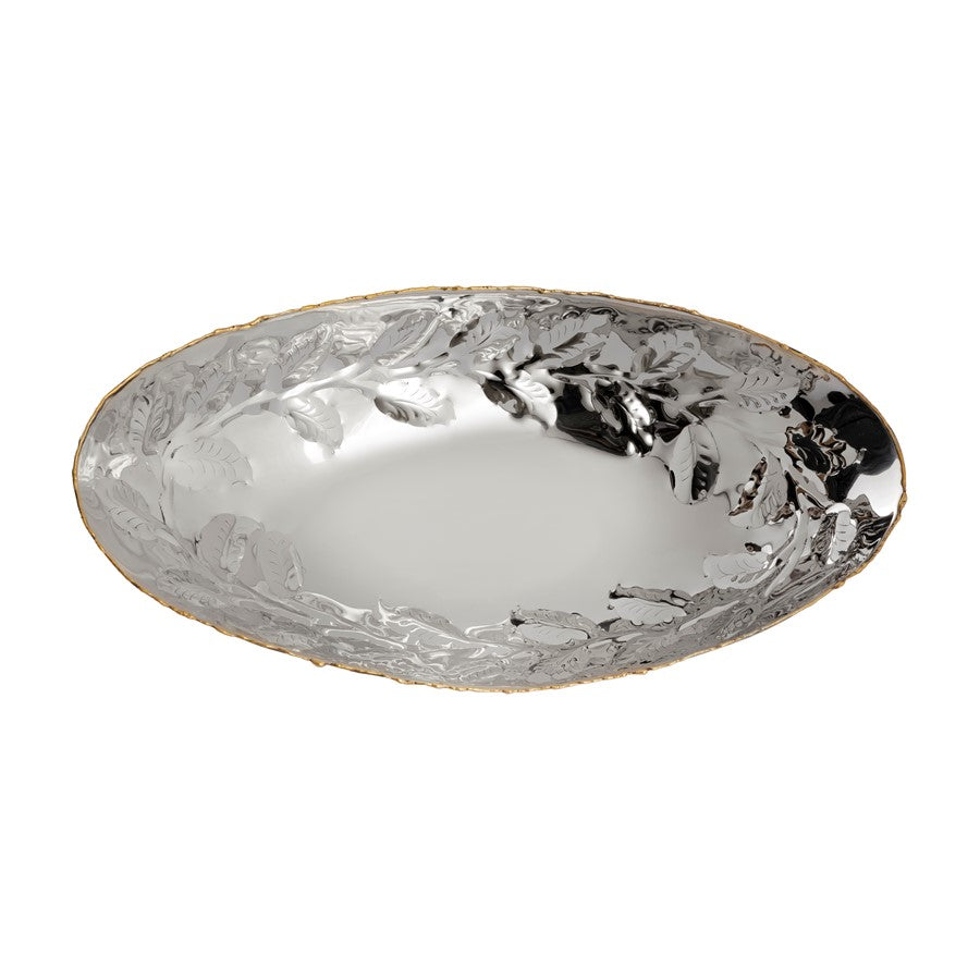 Atlas Lighting Garza Trays, Set of 2 | Silver & Gold Metal | Decorative Serving Trays for Coffee Table & Vanity | 18.5in W | Model AC11330-01S