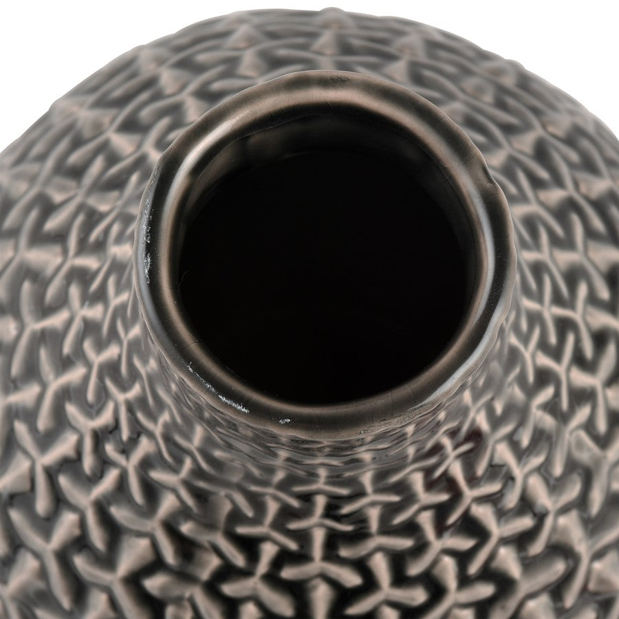 Atlas Lighting Gibbs Small Vase | Gray Earthenware | Living Room & Entryway Decor | 12in H | Model AC11333-01
