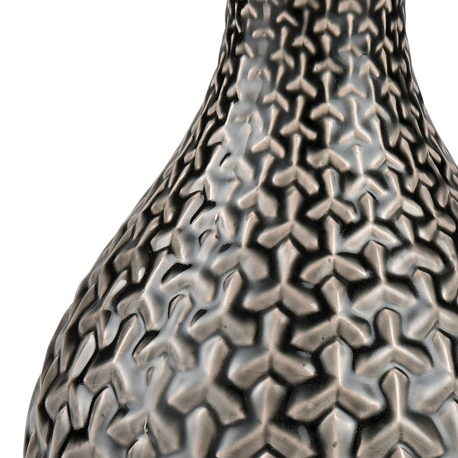 Atlas Lighting Gibbs Small Vase | Gray Earthenware | Living Room & Entryway Decor | 12in H | Model AC11333-01