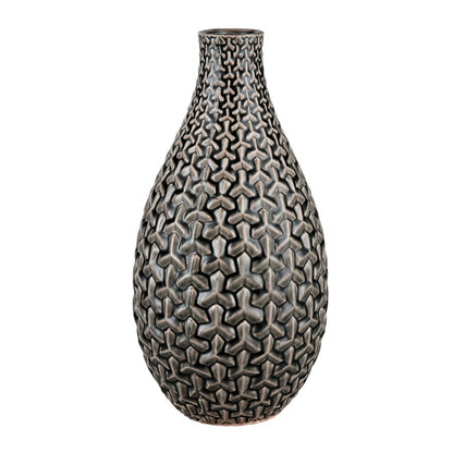 Atlas Lighting Gibbs Large Vase | Gray Earthenware | Living Room & Entryway Decor | 14.5in H | Model AC11333-02