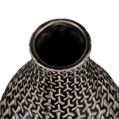 Atlas Lighting Gibbs Large Vase | Gray Earthenware | Living Room & Entryway Decor | 14.5in H | Model AC11333-02
