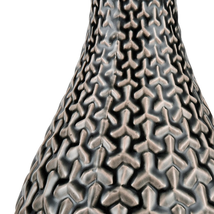 Atlas Lighting Gibbs Large Vase | Gray Earthenware | Living Room & Entryway Decor | 14.5in H | Model AC11333-02