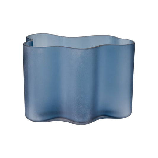 Atlas Lighting Glennon Small Vase | Modern Navy Matte Glass with Gloss Interior | Shelf & Table Decor | 9.5 x 5 x 6.75 in | Model AC11342-01