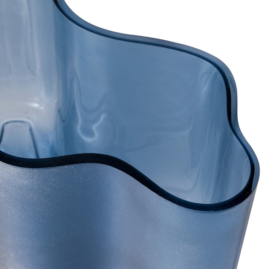 Atlas Lighting Glennon Small Vase | Modern Navy Matte Glass with Gloss Interior | Shelf & Table Decor | 9.5 x 5 x 6.75 in | Model AC11342-01