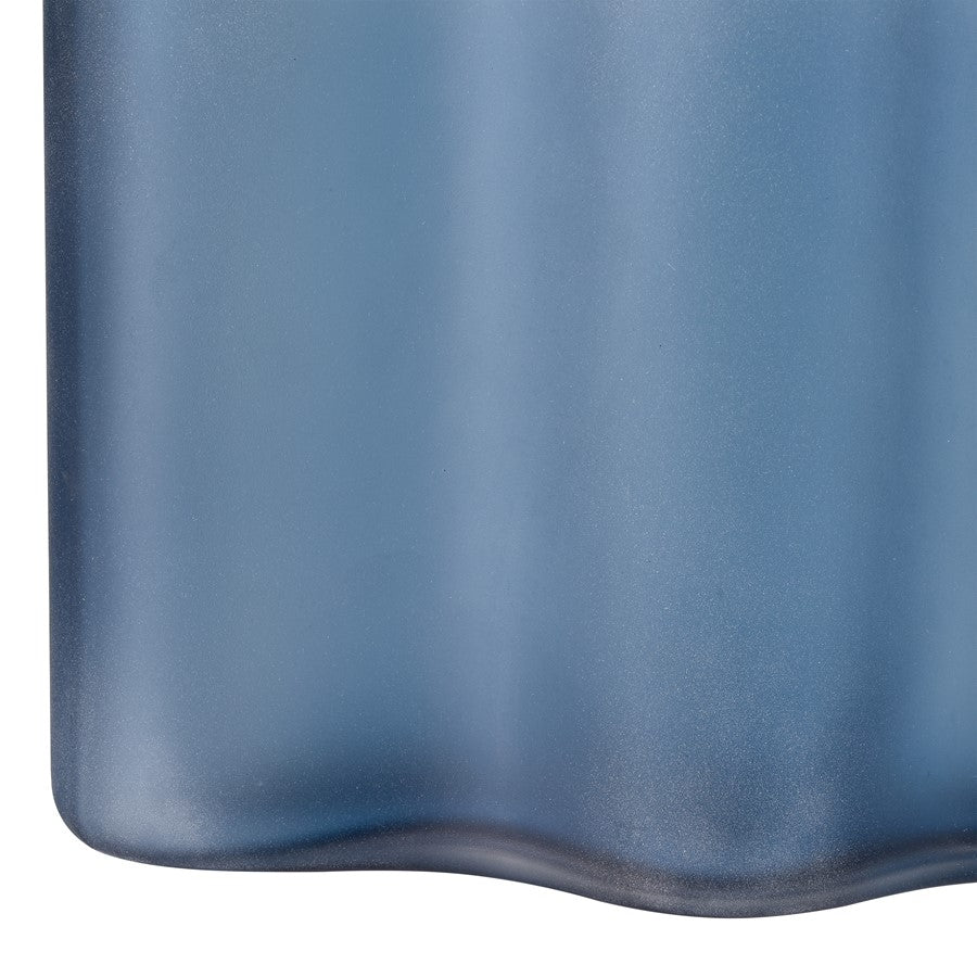 Atlas Lighting Glennon Small Vase | Modern Navy Matte Glass with Gloss Interior | Shelf & Table Decor | 9.5 x 5 x 6.75 in | Model AC11342-01