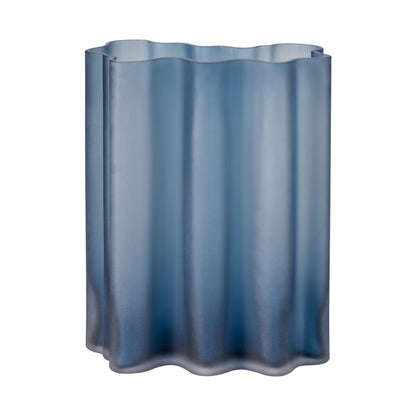 Atlas Lighting Glennon Medium Vase | Navy Matte Glass Sculptural Decor | Living Room & Entryway Accent | 8 x 5 x 11 in | Model AC11342-02