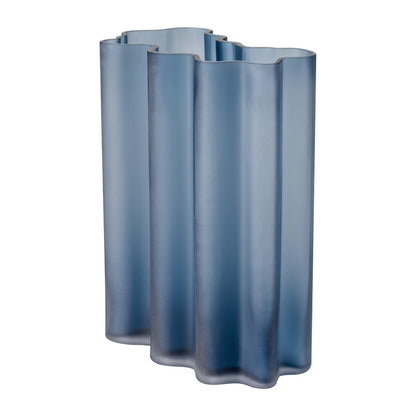 Atlas Lighting Glennon Medium Vase | Navy Matte Glass Sculptural Decor | Living Room & Entryway Accent | 8 x 5 x 11 in | Model AC11342-02