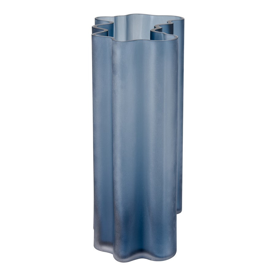 Atlas Lighting Glennon Medium Vase | Navy Matte Glass Sculptural Decor | Living Room & Entryway Accent | 8 x 5 x 11 in | Model AC11342-02