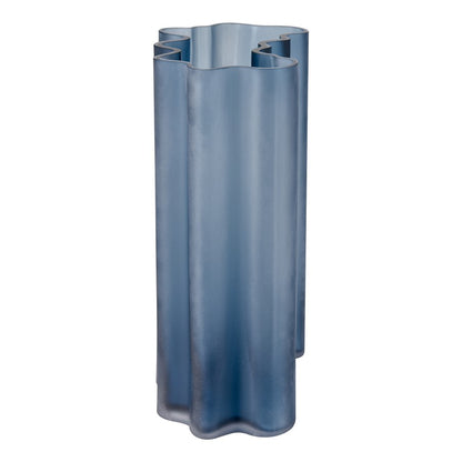Atlas Lighting Glennon Medium Vase | Navy Matte Glass Sculptural Decor | Living Room & Entryway Accent | 8 x 5 x 11 in | Model AC11342-02