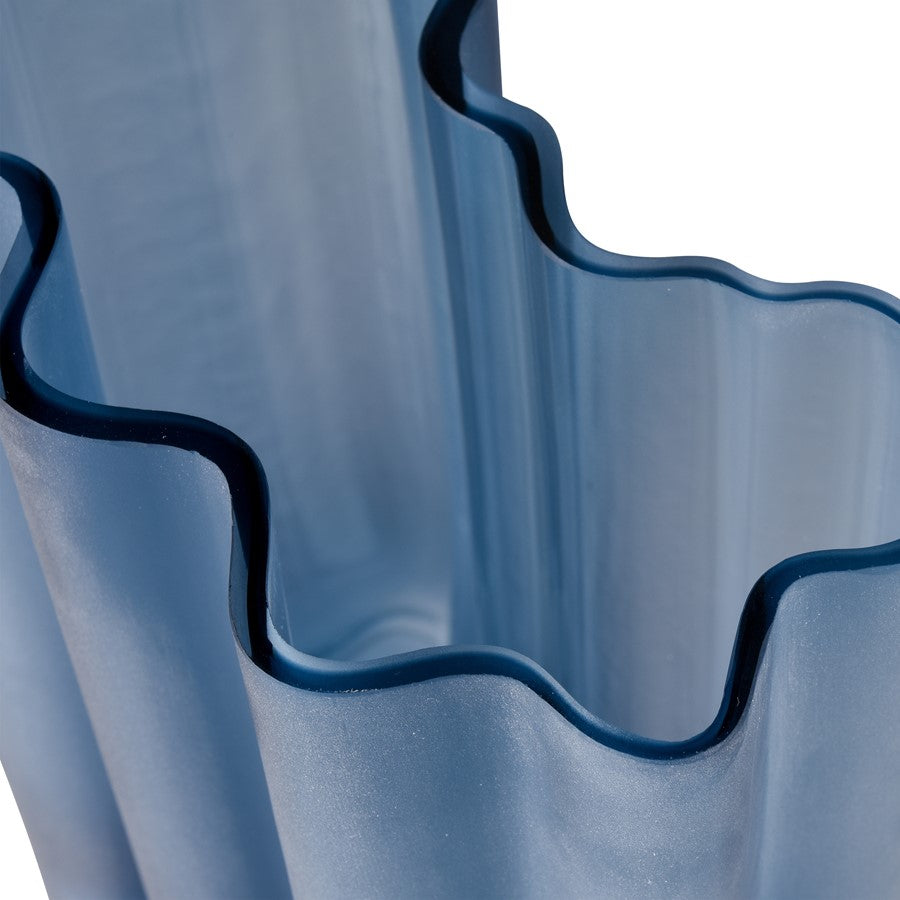 Atlas Lighting Glennon Medium Vase | Navy Matte Glass Sculptural Decor | Living Room & Entryway Accent | 8 x 5 x 11 in | Model AC11342-02