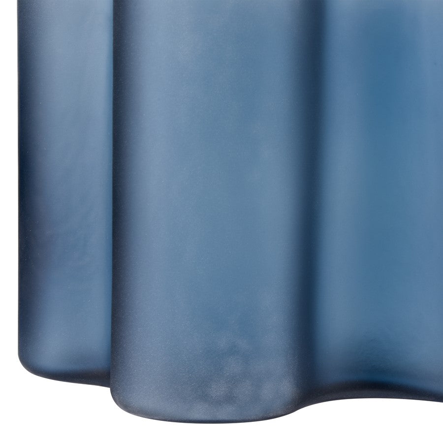 Atlas Lighting Glennon Large Vase | Navy Matte Glass Sculptural Decor | Living Room & Entryway Accent | 12 x 6 x 8 in | Model AC11342-03