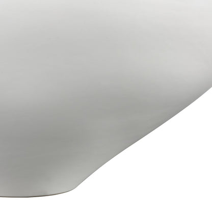 Atlas Lighting Greer 12in Tall Decorative Bowl | Matte White & Gold Earthenware | Coffee Table & Entryway Centerpiece | Model AC11350-01