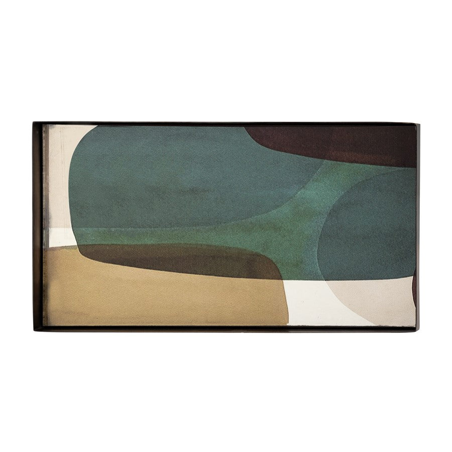 Atlas Lighting Gresham Large Serving Tray | Modern Bronze Metal with Geometric Pattern | Coffee Table & Kitchen Organizer | Model AC11352-02