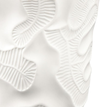 Atlas Lighting Halford 18in Tall Vase | Matte White Earthenware with Silver Interior | Living Room & Entryway Decor | Model AC11360-01