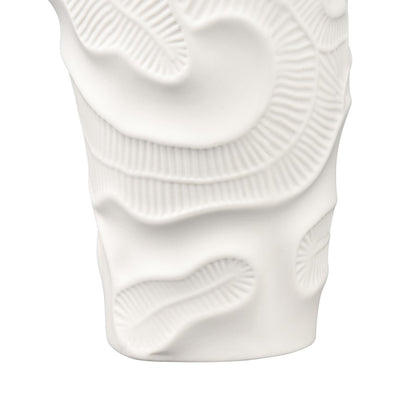 Atlas Lighting Halford 18in Tall Vase | Matte White Earthenware with Silver Interior | Living Room & Entryway Decor | Model AC11360-01