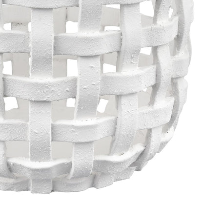Atlas Lighting Haney Large 9.75in Candleholder | White Composite Open Weave | Coastal Living Room & Entryway Decor | Model AC11361-02