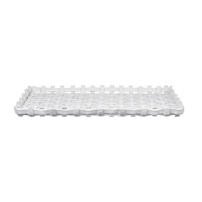 Atlas Lighting Haney 22in Serving Tray | Matte White Composite | Tabletop Entertaining & Display | 22 x 12 x 1.5 in | Model AC11363-01